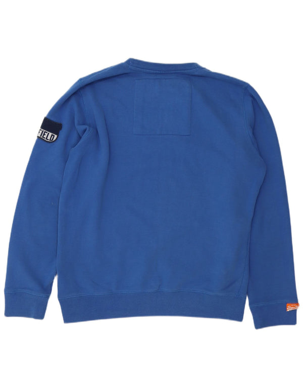 Męski sweter z grafiką Superdry, 2XL, niebieski, bawełniany