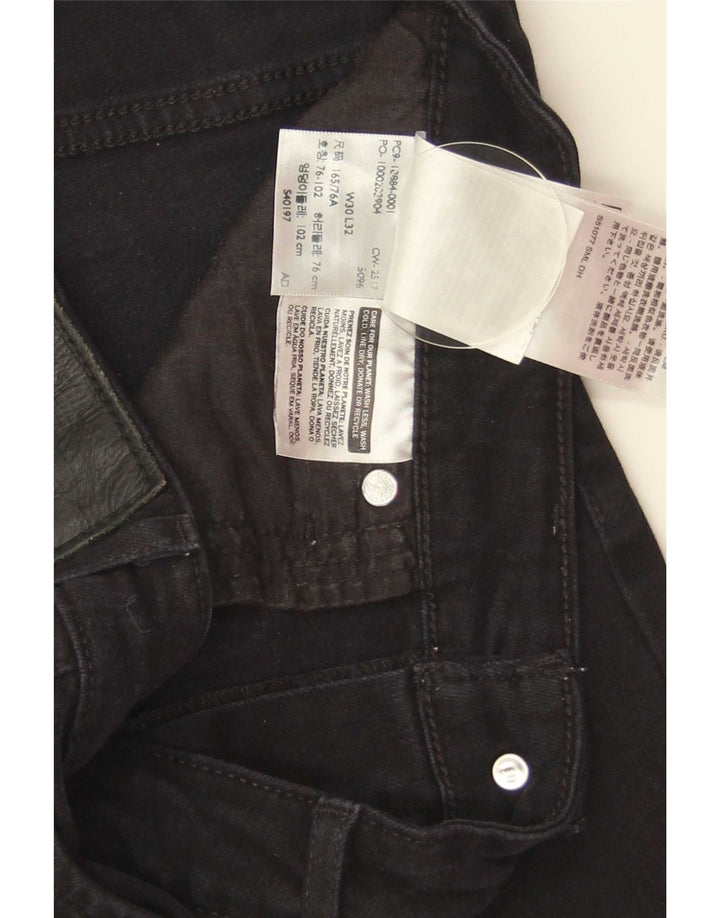 Damskie jeansy Levi's 712 Slim W30 L32 Czarna bawełna