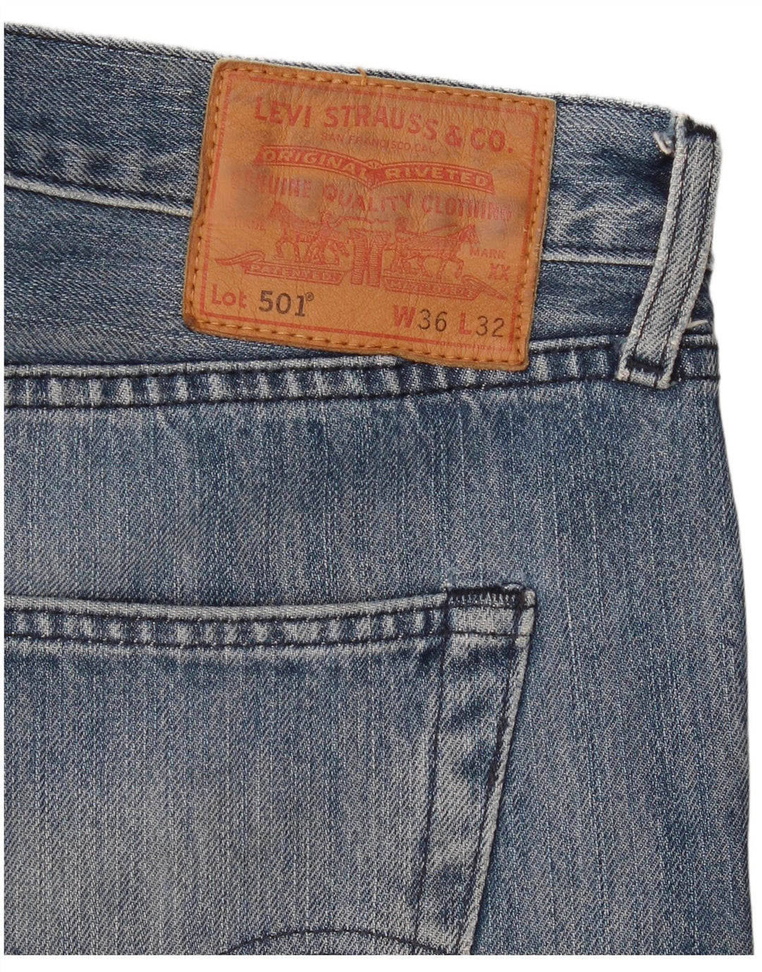 Męskie jeansy Levi's 501 Straight W36 L32 Niebieskie bawełniane