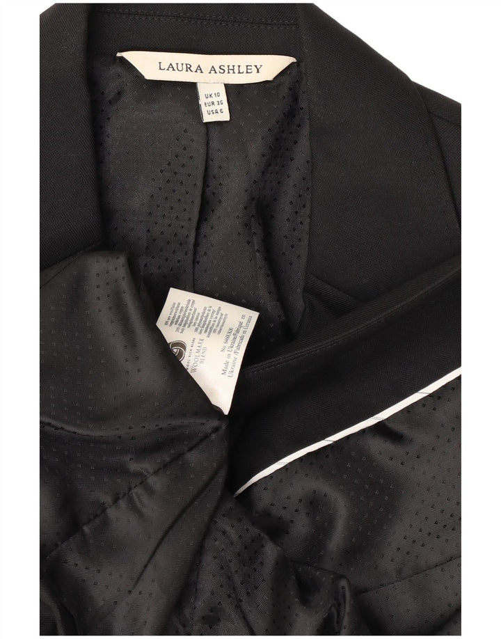 Damska marynarka zapinana na 1 guzik Laura Ashley UK 10 Mała czarna wełna