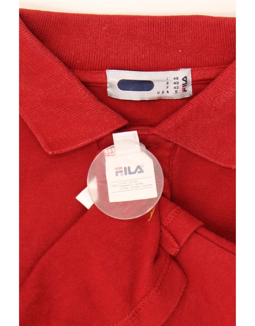 Męska koszulka polo FILA IT 48 mała czerwona bawełniana