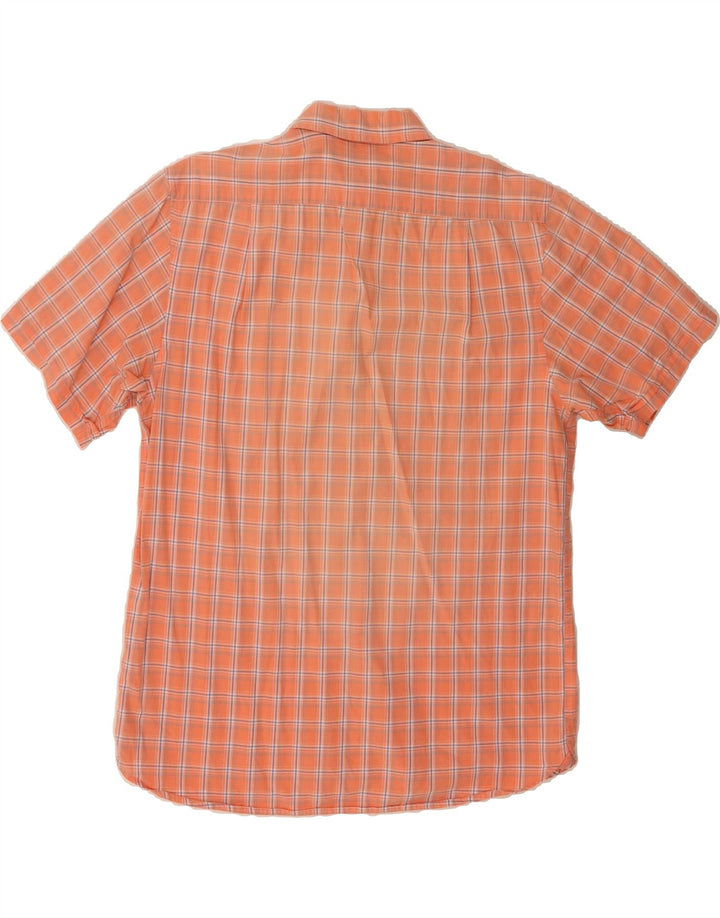 IZOD Mens Short Sleeve Shirt Medium Orange Check Vintage Izod and Second-Hand Izod from Messina Hembry 