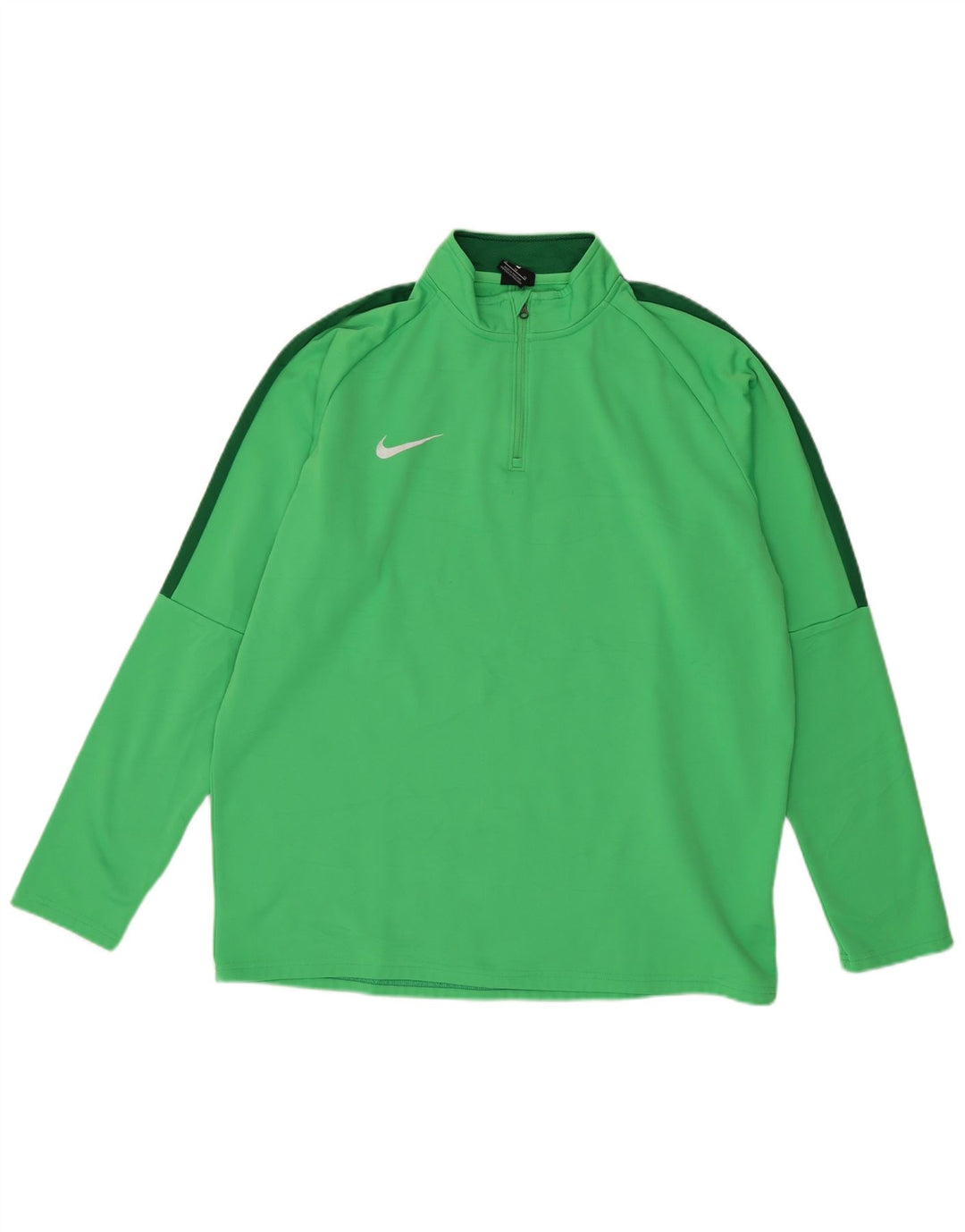 Męski dres NIKE Dri Fit z zamkiem błyskawicznym i zamkiem błyskawicznym na szyi, XL, zielony, z blokami kolorów