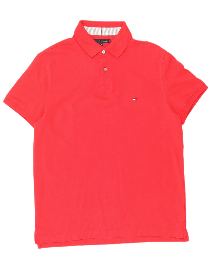 TOMMY HILFIGER Mens Regular Fit Polo Shirt Medium Red