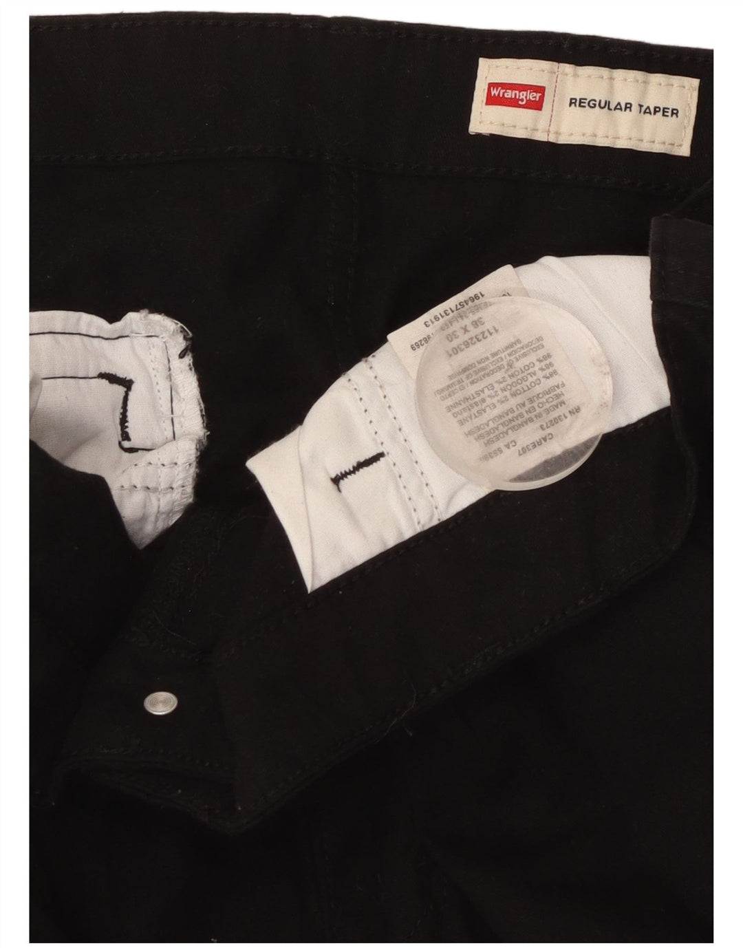 Męskie spodnie cargo Wrangler Regular W38 L30, czarne, bawełniane