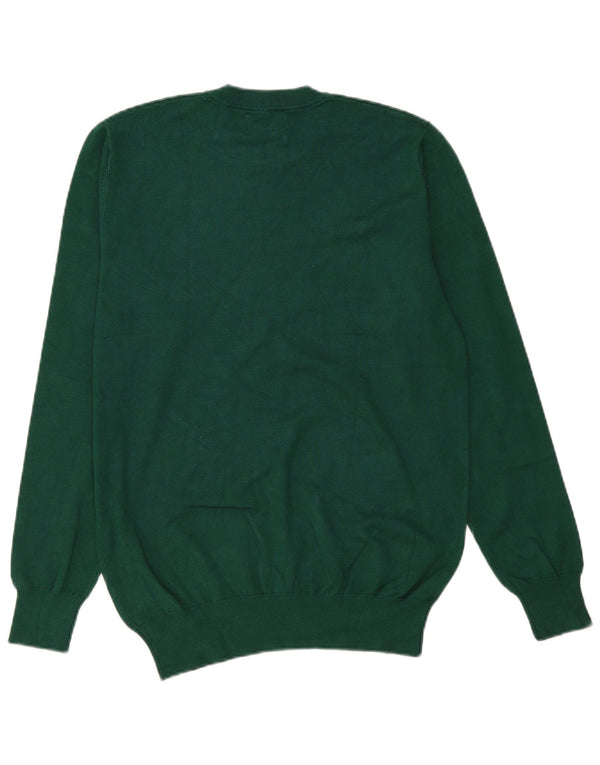 Vintage męski sweter z okrągłym dekoltem, duży, zielony, wiskoza