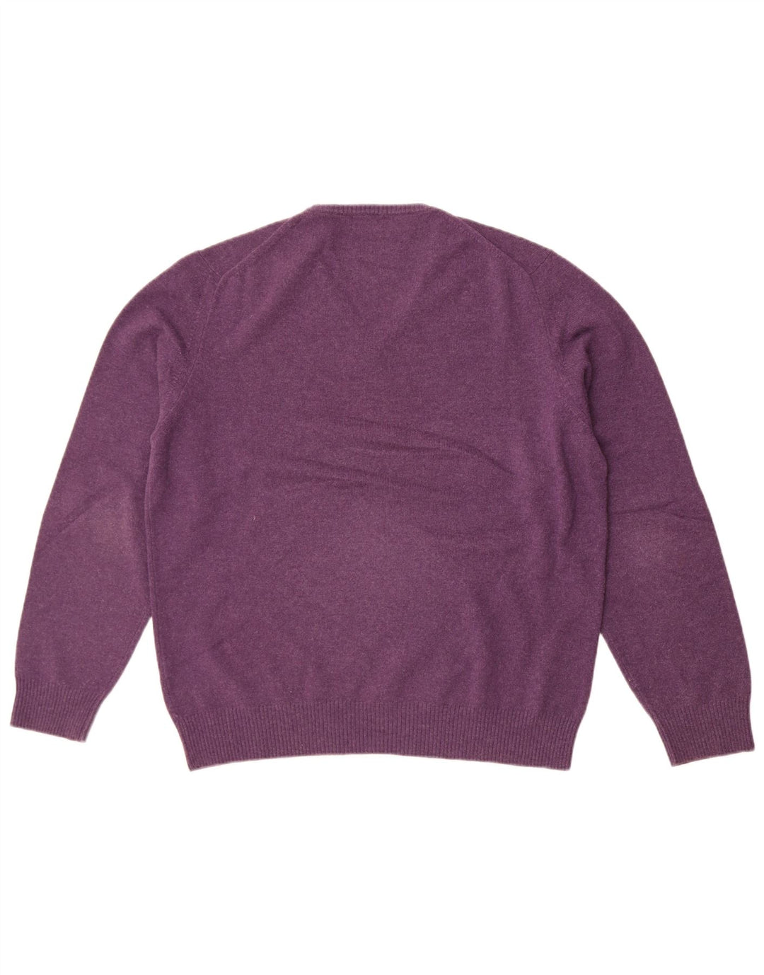 Męski sweter Massimo Dutti z dekoltem w kształcie litery V, duży, fioletowy, wełniany