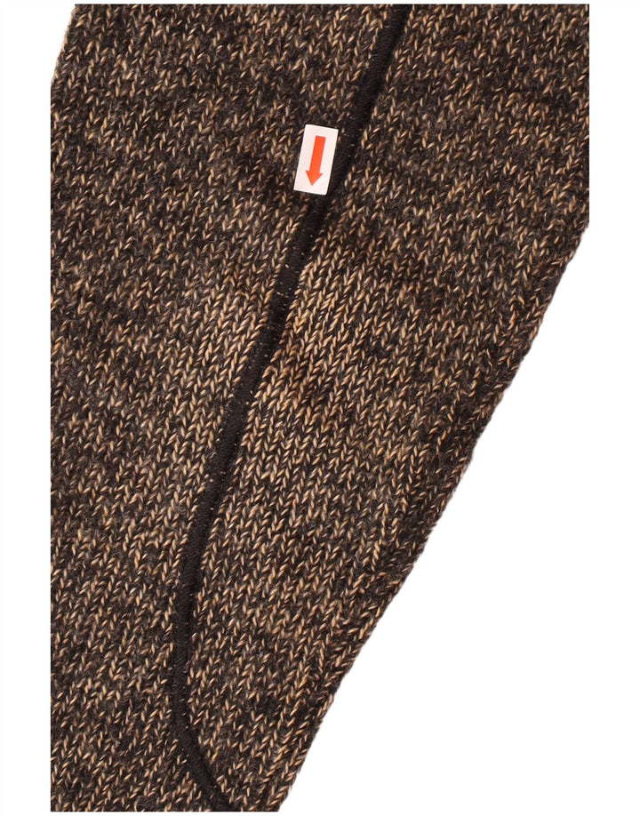 Męski sweter zapinany na zamek TRUSSARDI Średni brązowy akryl z plamkami