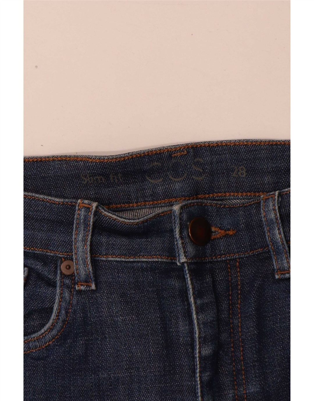 Cos Damskie jeansy slim W28 L29 Niebieskie bawełniane