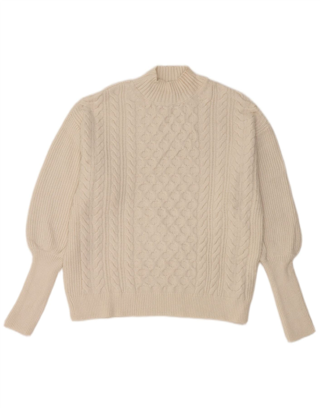 Marks & Spencer Damski sweter z golfem UK 14 Średni biały