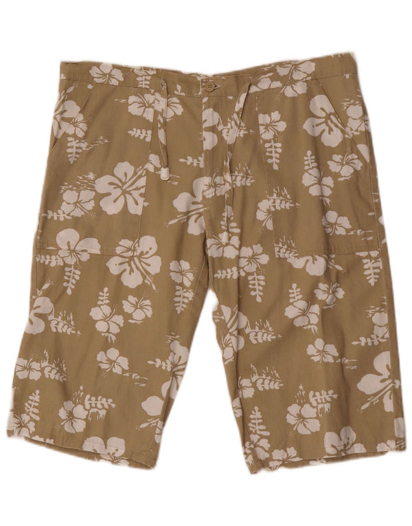 Damskie spodenki codzienne Terranova IT 46 Large W44 Brązowa bawełna w kwiaty