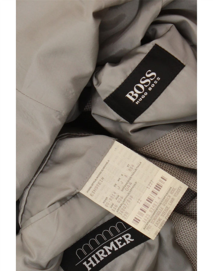 Męska marynarka zapinana na 3 guziki Hugo Boss EU 44 XS Szara dziewicza wełna