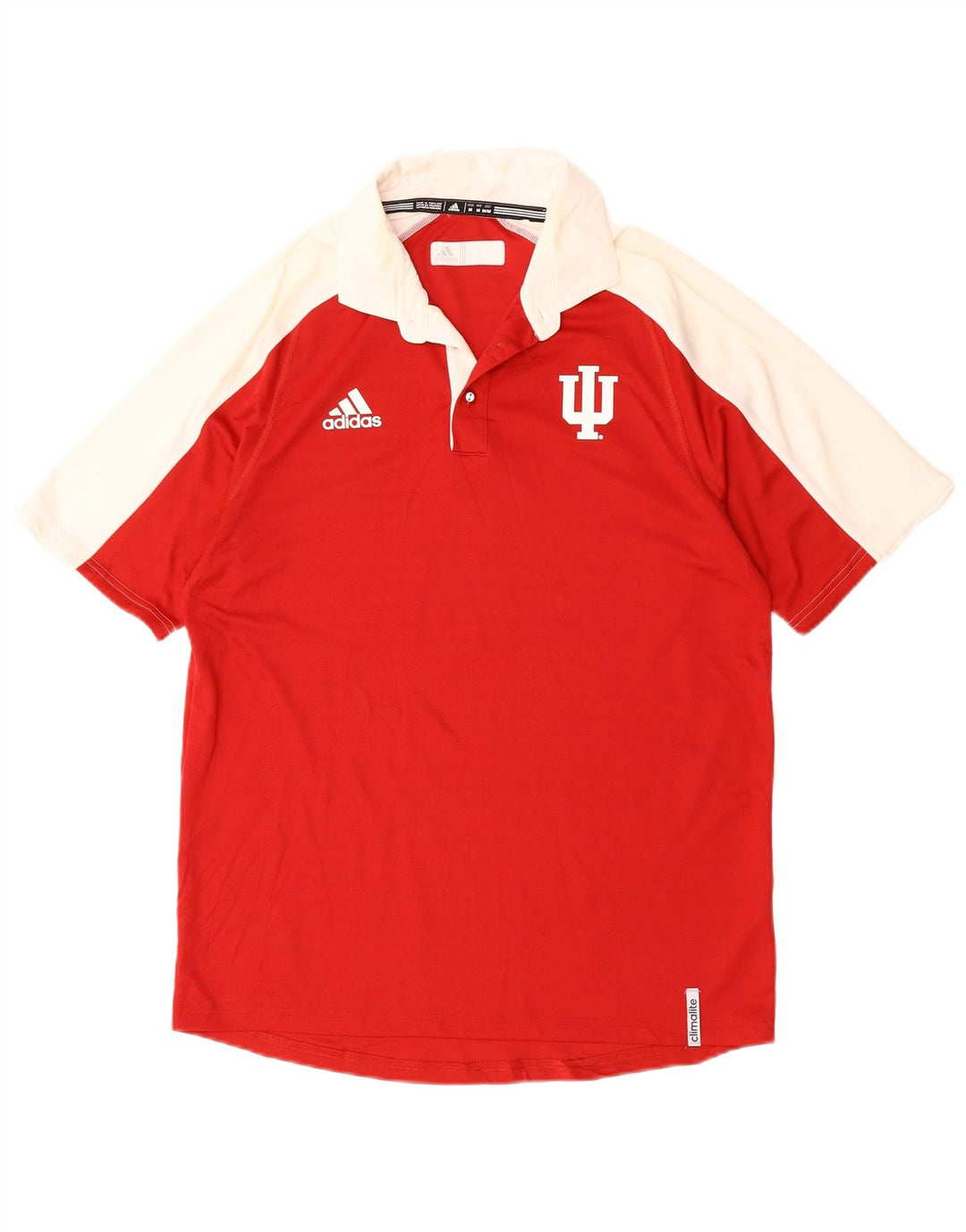 ADIDAS Mens Polo Shirt Medium Red Colourblock Polyester