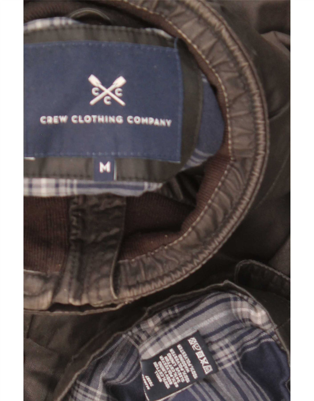 Crew Clothing Męska kurtka z woskowanej bawełny UK 38, średnia czarna bawełna