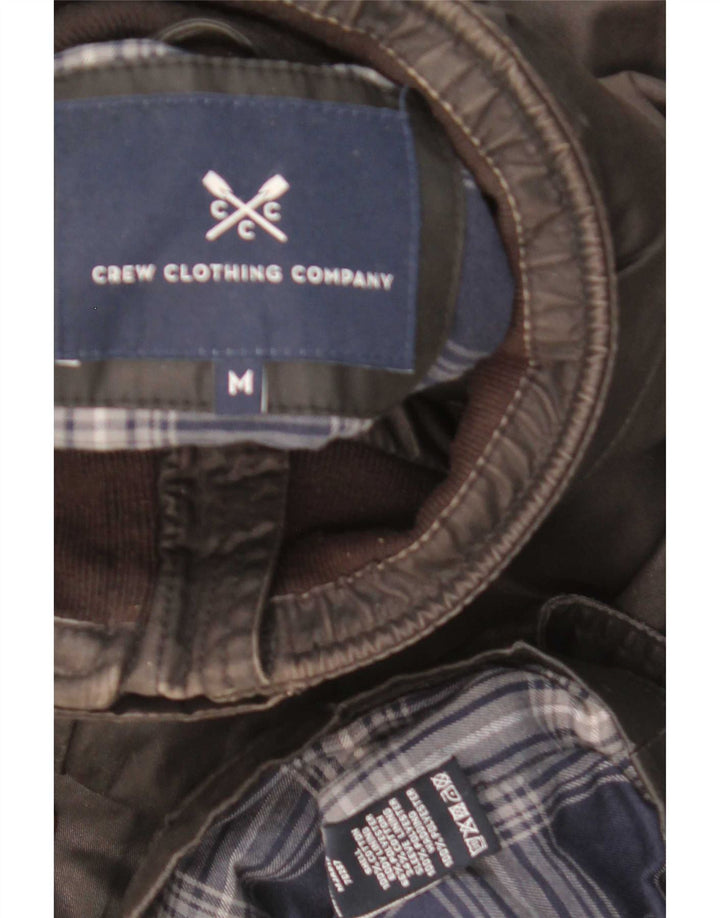 Crew Clothing Męska kurtka z woskowanej bawełny UK 38, średnia czarna bawełna