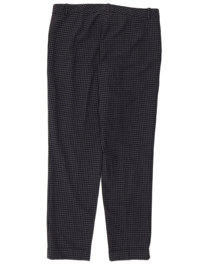 Damskie spodnie codzienne Jigsaw UK 12 Medium W32 L28 Granatowa kratka