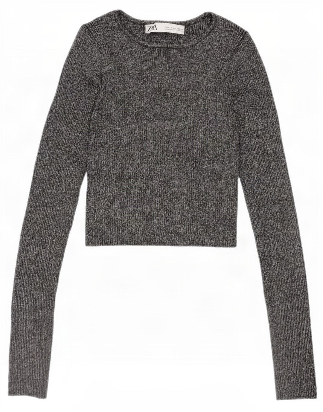 Damska krótka bluzka Zara Top UK 8 Small, srebrna, nakrapiana wiskoza