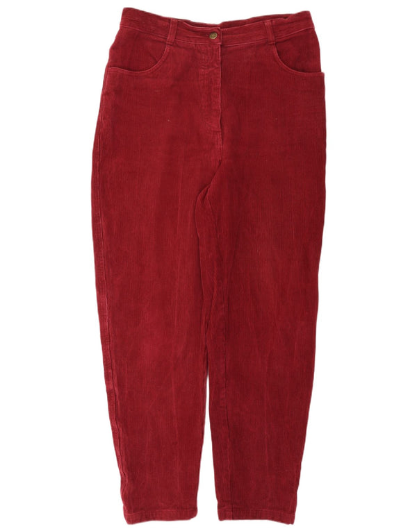 Vintage damskie sztruksowe spodnie z wysokim stanem EU 44 XL W34 L30 Burgundowe