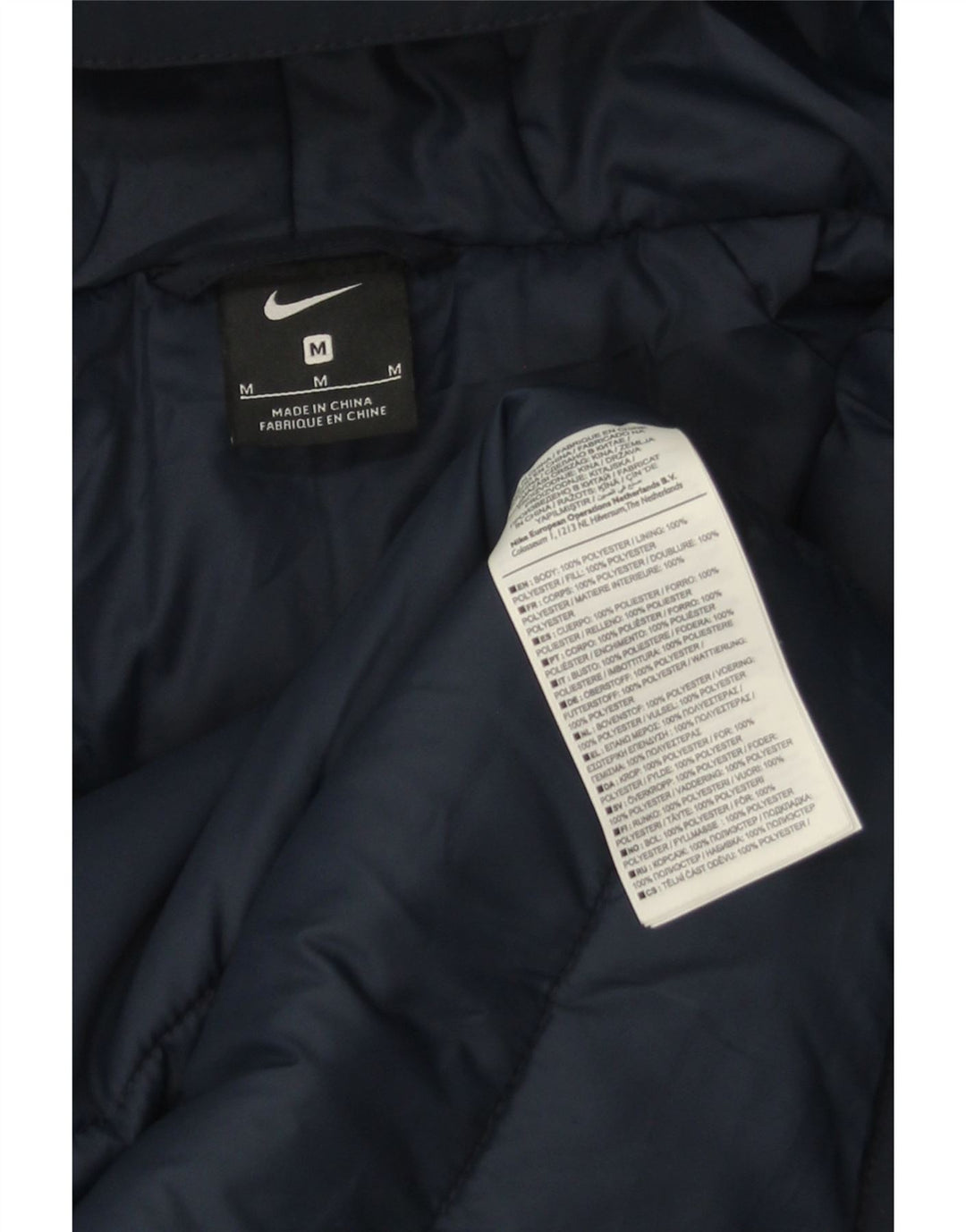 Męska kurtka parka z kapturem Nike UK 38, średni granatowy poliester