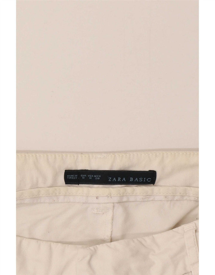 Spodnie damskie Zara Slim Chino, średnie W32 L30, biała bawełna