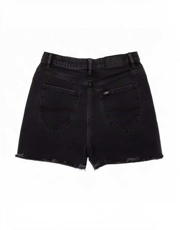Lee Womens Mom High Rise Denim Shorts US 9 Medium W26 Black