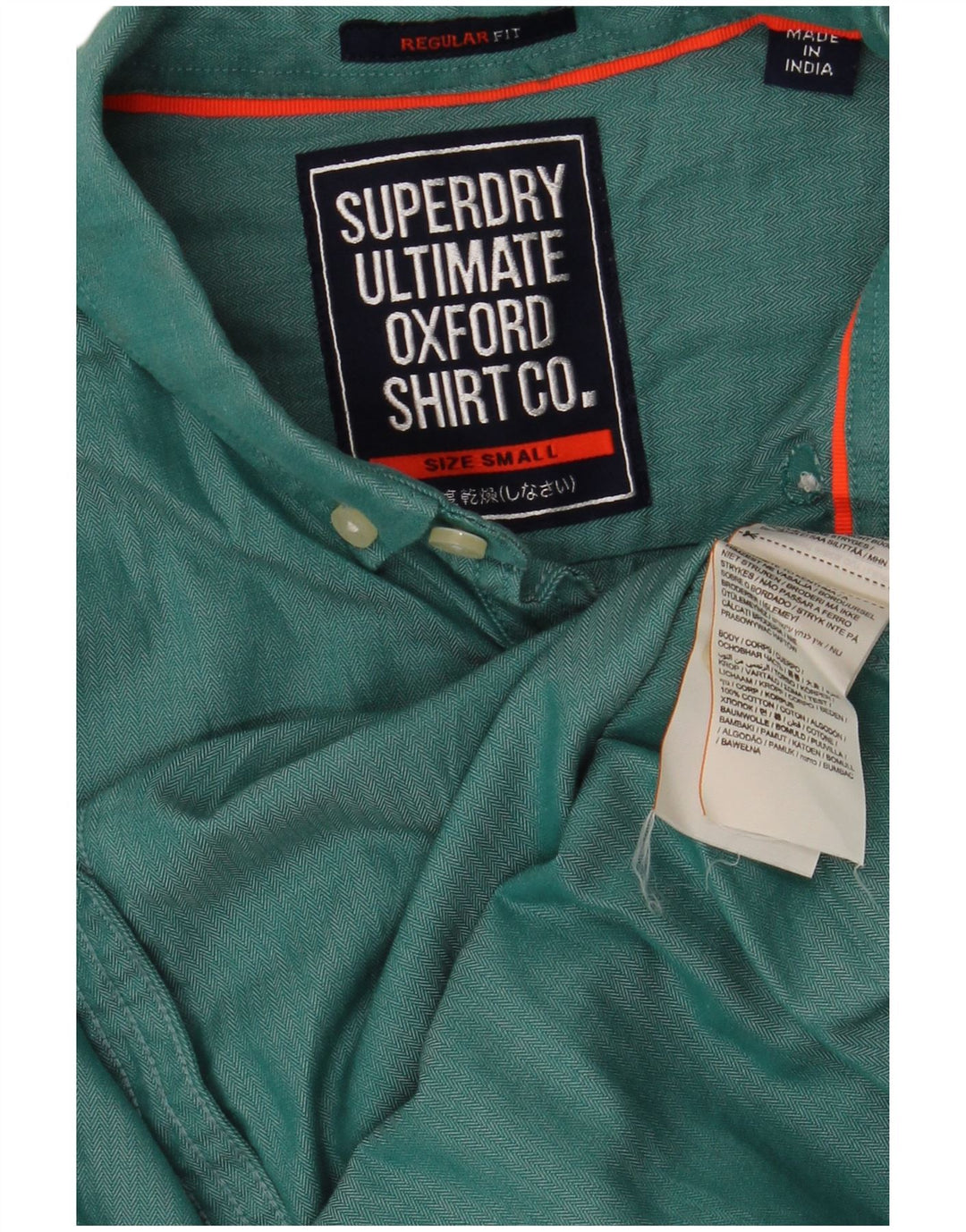 SUPERDRY Męska koszula o regularnym kroju, mała, zielona, bawełniana