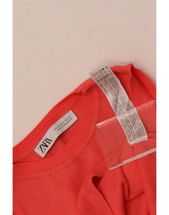 Damski krótki top Zara UK 12 w kolorze średniej czerwonej wiskozy