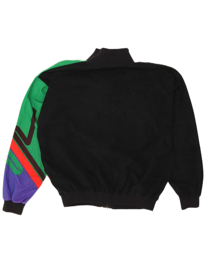 Męska kurtka dresowa VINTAGE XL Czarny poliester z blokami kolorów