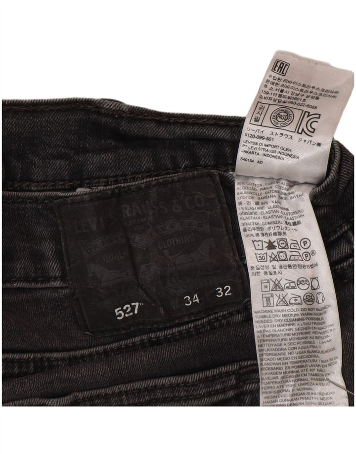 Męskie jeansy Levi's 527 Bootcut W34 L32 Szara bawełna