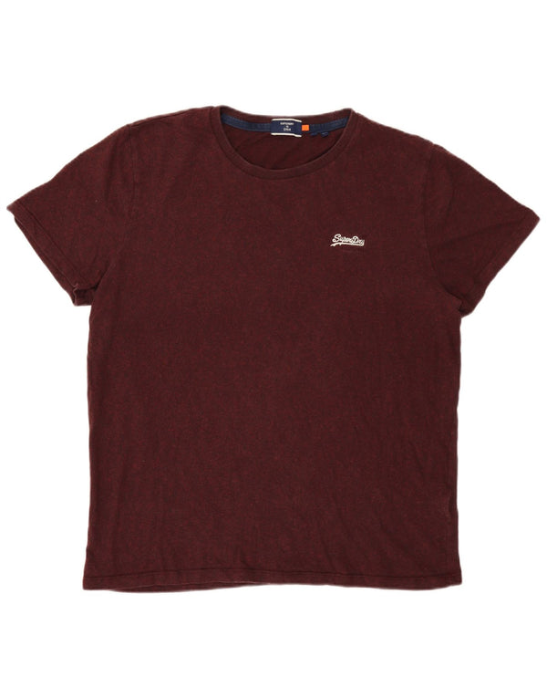 Męski T-shirt z grafiką Superdry, 2XL, bordowy