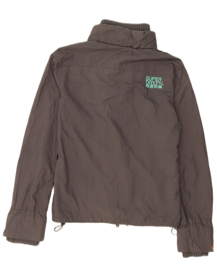 Damska kurtka bomber Superdry UK 16, duża, szara nylonowa