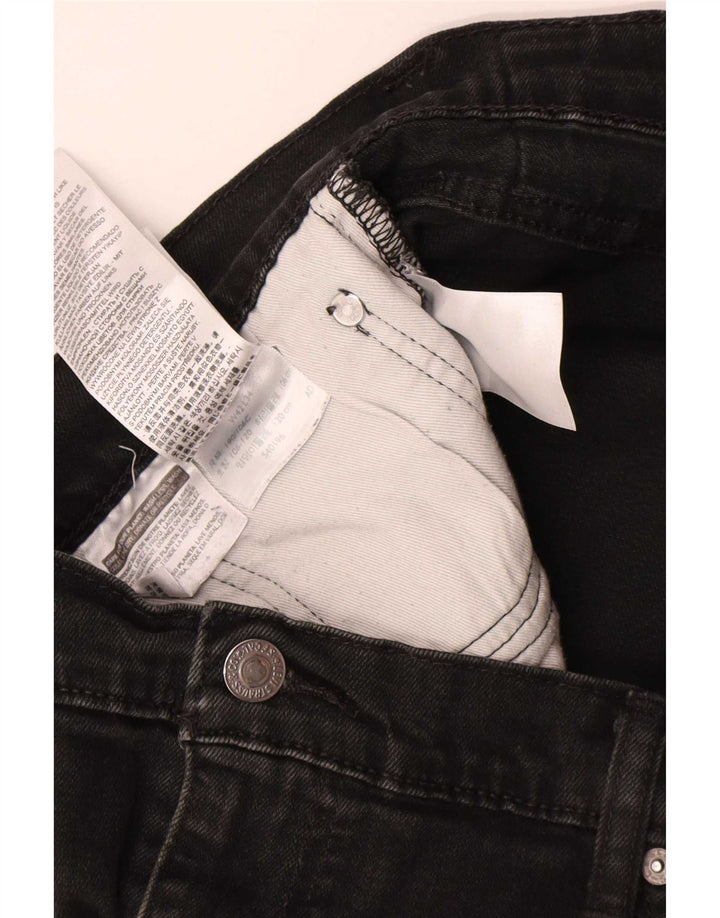 Męskie proste dżinsy Levi's W42 L31 Czarna bawełna