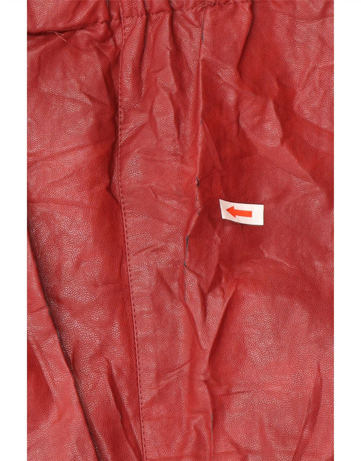 Spódnica skórzana damska Zara mała W26 bordowa