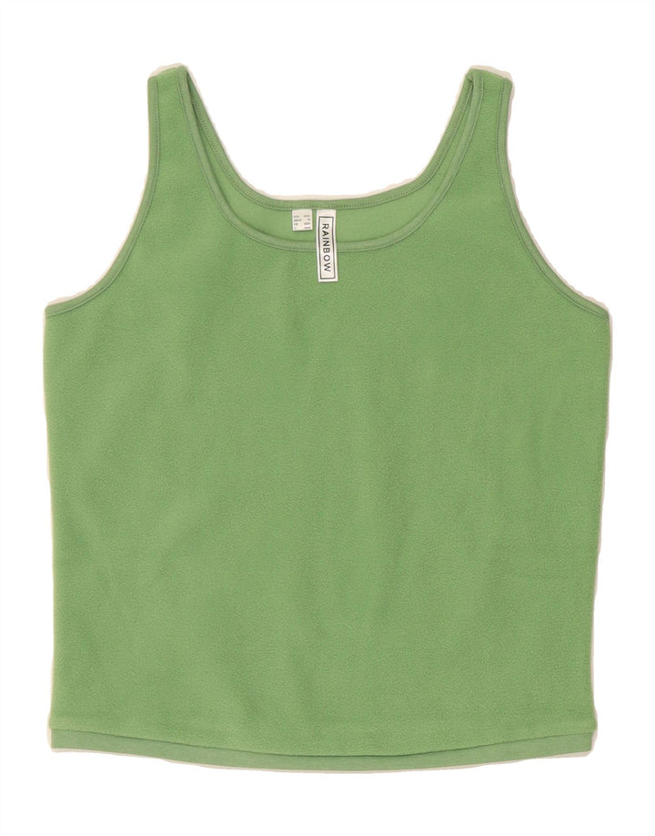 RAINBOW Womens Fleece Vest Top UK 12 Medium Green Polyester Vintage Rainbow and Second-Hand Rainbow from Messina Hembry 