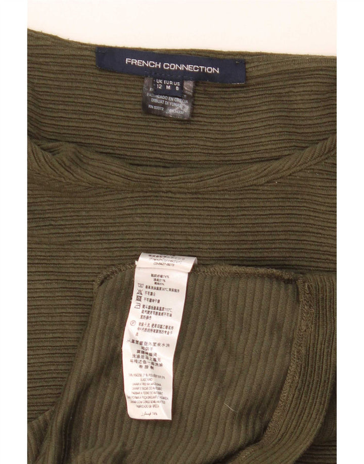 Damska sukienka typu shift z rękawem 3/4 French Connection UK 12, średnia wiskoza khaki