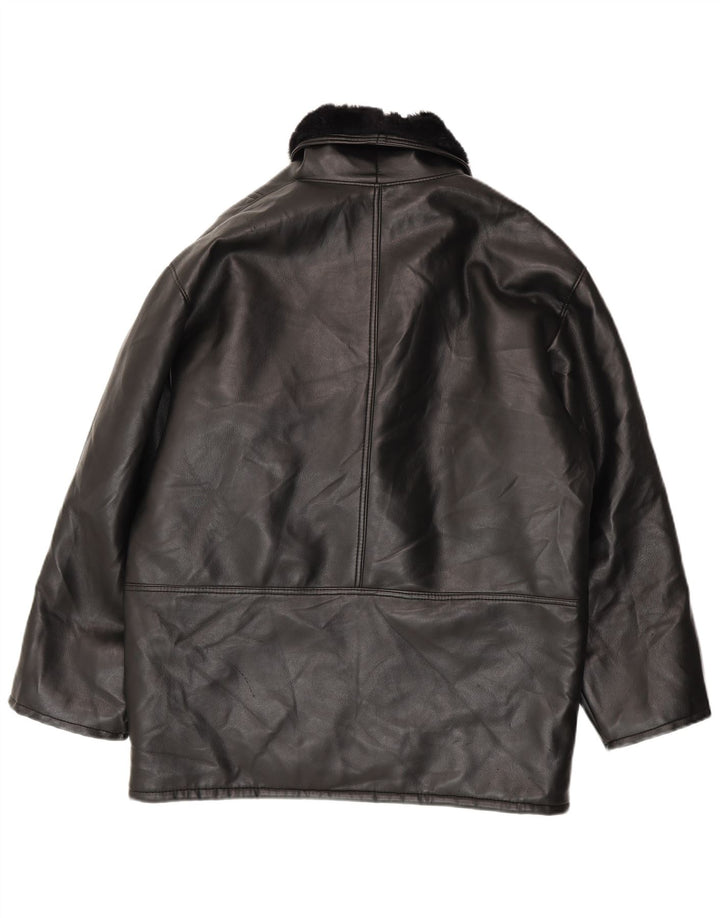 Vintage męska kurtka Shearling z podwójnymi piersiami UK 40 Large Black Shearling