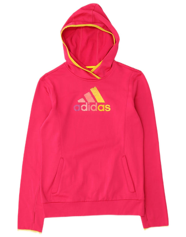 Damska bluza z kapturem Adidas Climawarm Graphic UK 8/10 Mały różowy poliester