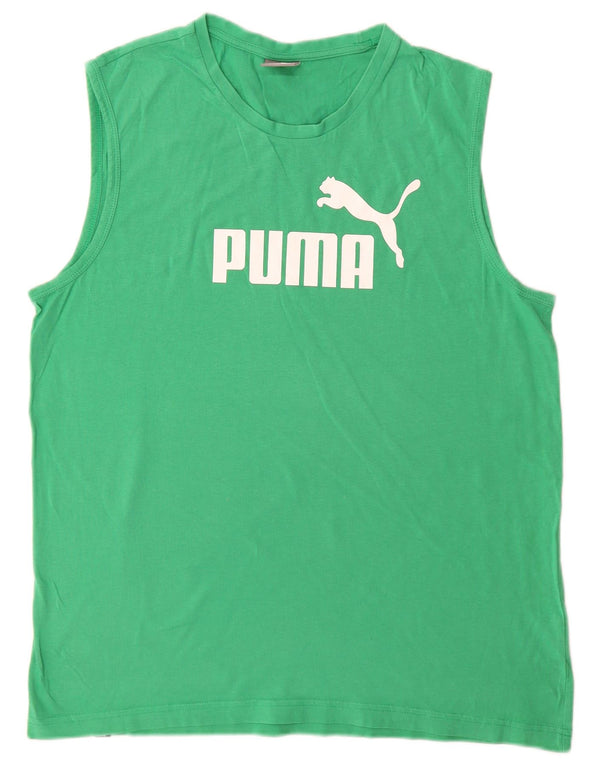 Męska kamizelka z grafiką Puma, duża, zielona bawełna