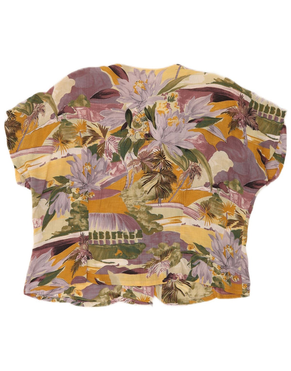 Damska bluzka koszulowa oversize VINTAGE z grafiką EU 40, średnia, wielokolorowa