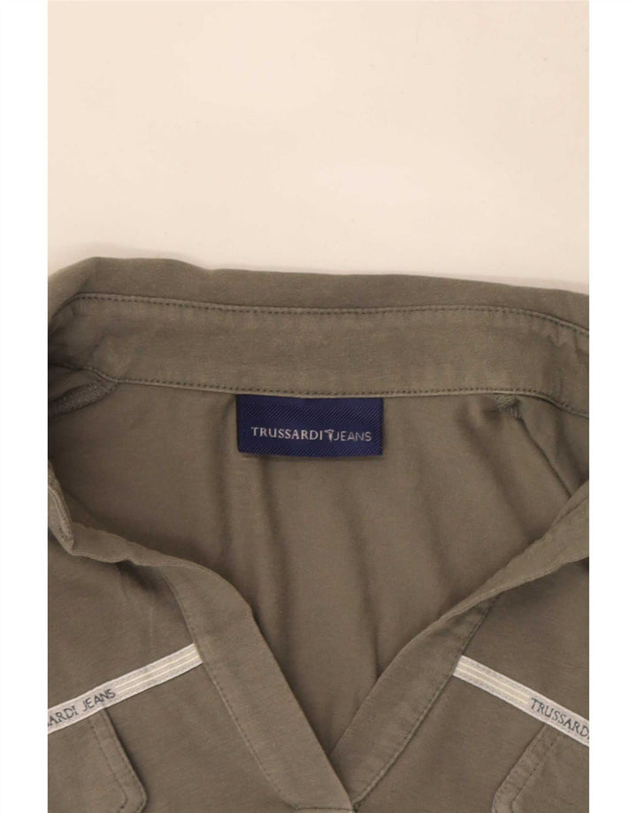 Damska koszulka polo Trussardi UK 14, duża, szara