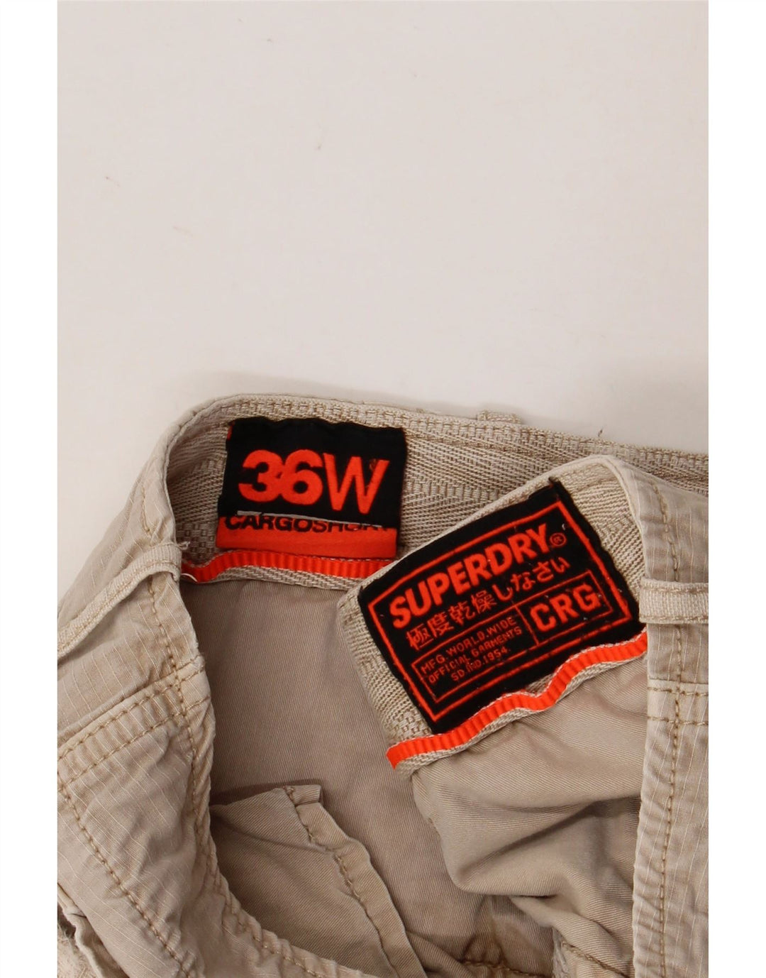 Męskie spodenki cargo Superdry W36, duże, beżowe, bawełniane