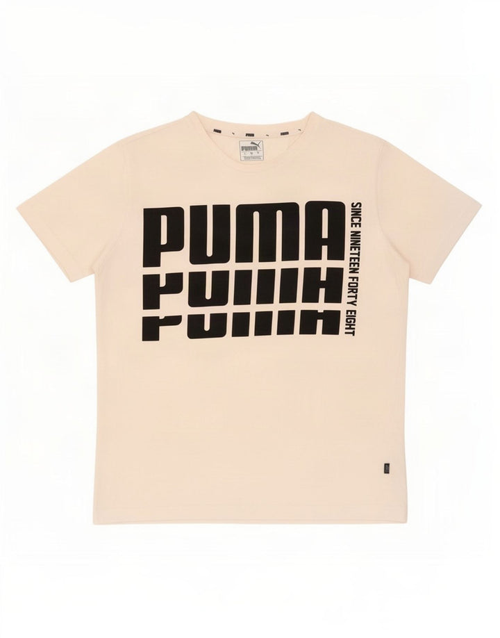 Męska koszulka z grafiką Puma, średnia, biała bawełna