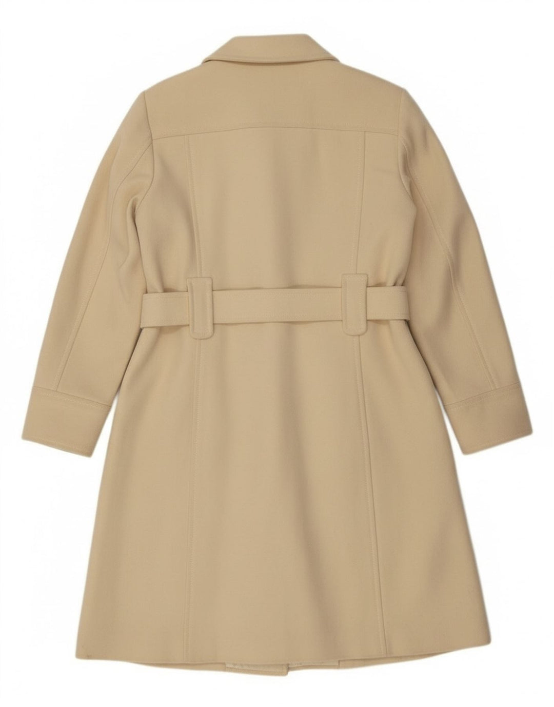 Damski płaszcz dwurzędowy Benetton IT 44 Średni złamanej białej wełny