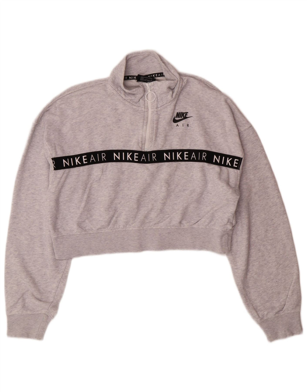 Damska bluza NIKE Crop Graphic Jumper UK 14 Średni szary nakrapiany