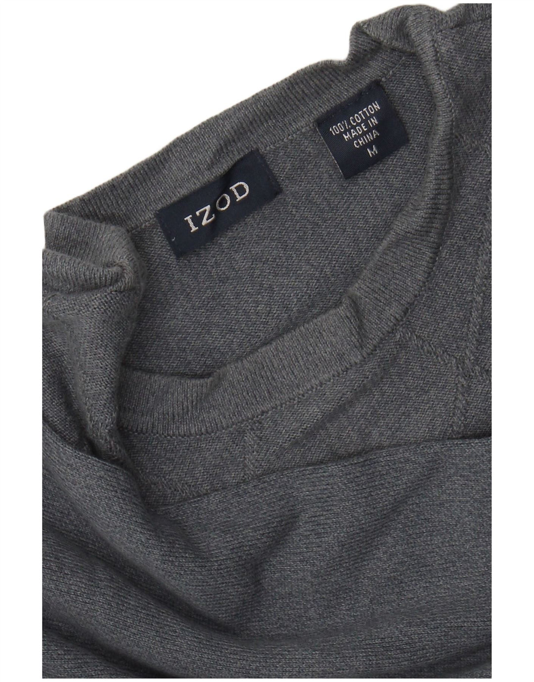 IZOD Męski sweter z okrągłym dekoltem Średni szary Argyle/Diamentowa bawełna
