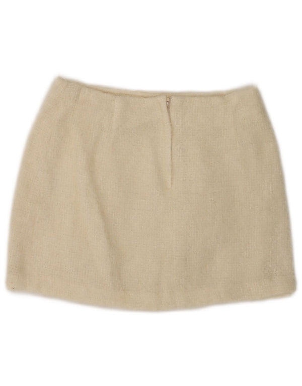 Damska dzianinowa mini spódniczka Topshop UK 12 Medium W28 Beżowa wełna