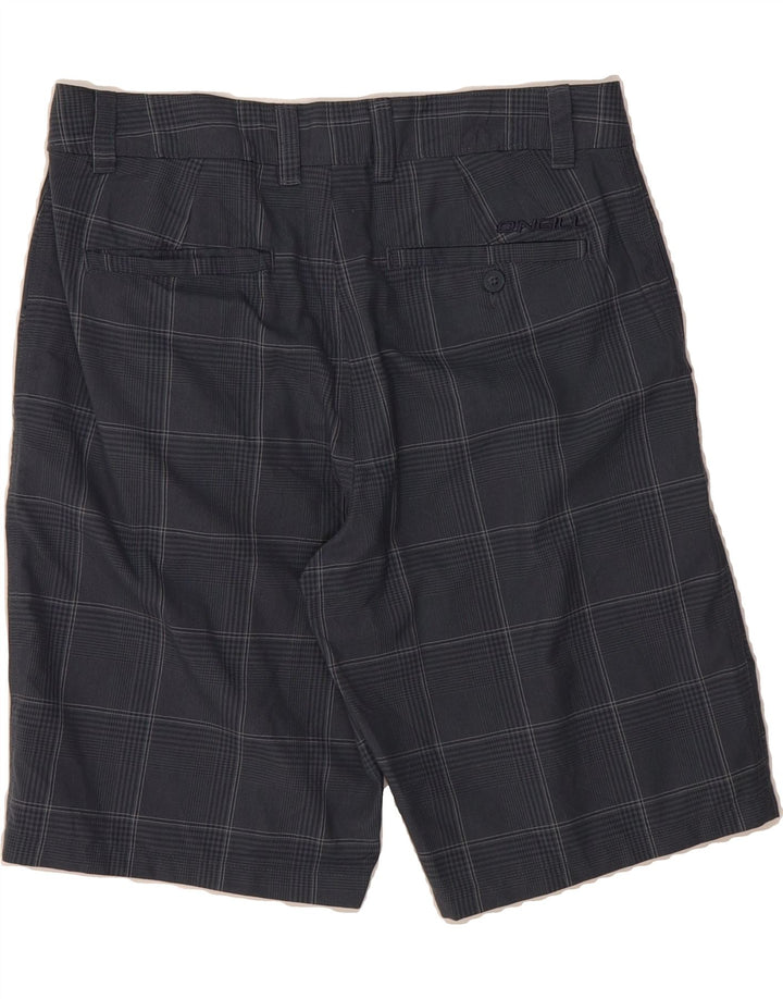 O'NEILL Mens Chino Shorts W30 Medium Navy Blue Check Polyester Vintage O'Neill and Second-Hand O'Neill from Messina Hembry 