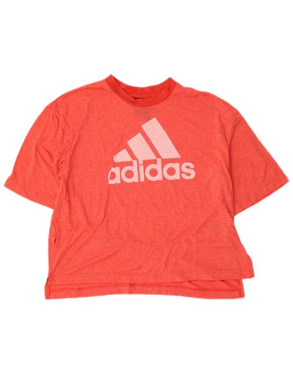 Damska koszulka z grafiką Adidas Top UK 12/14 Średni czerwony poliester