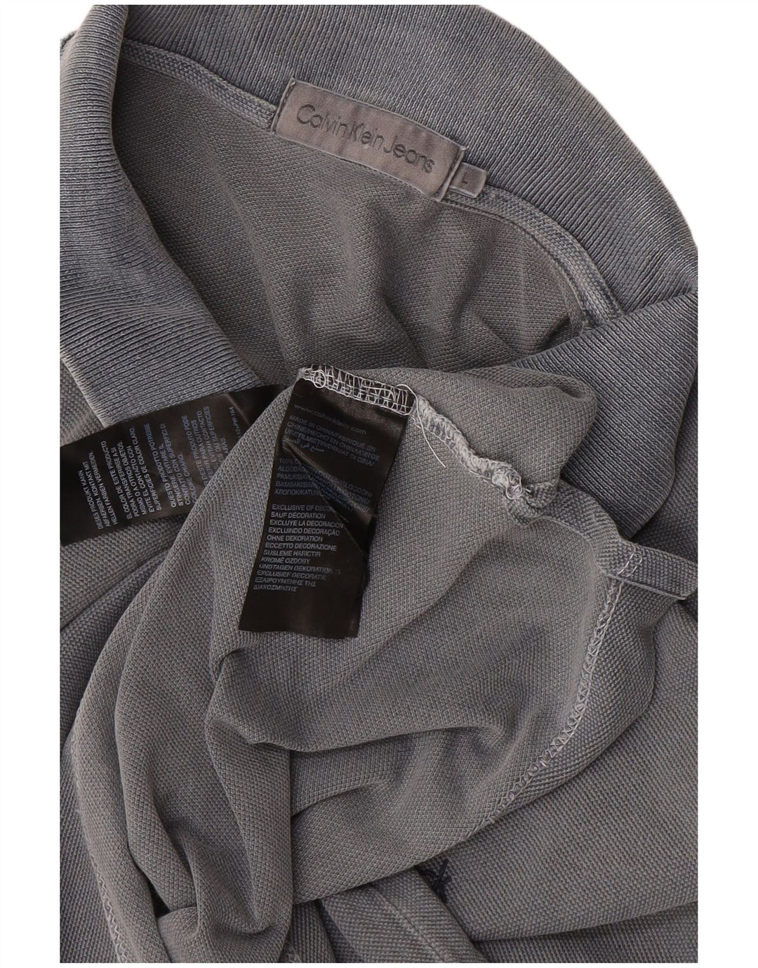 Męska koszulka polo CALVIN KLEIN JEANS, duża, szara, bawełniana