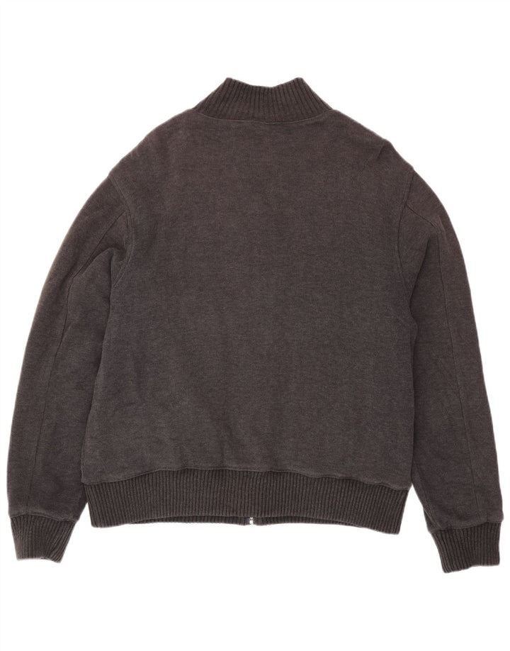 Marks & Spencer Męski sweter rozpinany w kolorze niebieskim, duży, szary, bawełniany